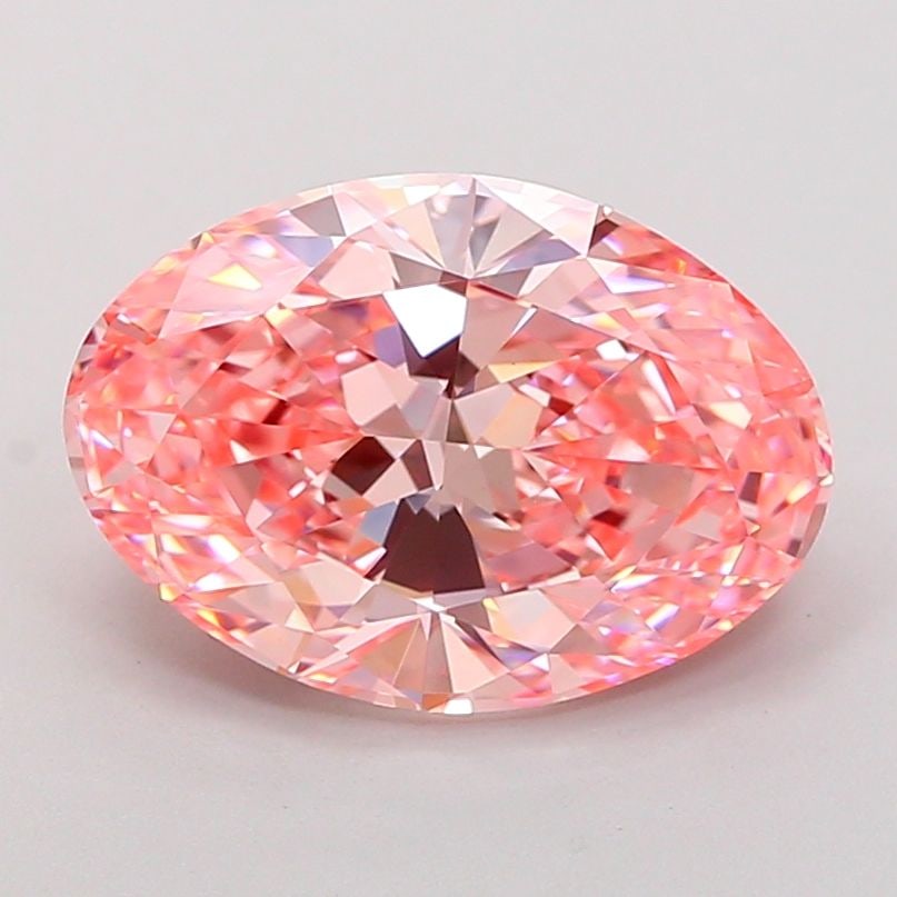 Loose Diamond - OVAL 5.0ct Fancy Vivid Pink VVS2: Loose Diamond - OVAL 5.0ct Fancy Vivid Pink VVS2 Source: This is a real non-mined Diamond that has been grown in a lab Shape: OVAL Carats: 5.0 Color: Fancy Vivid Pink Certification: IGI Video: