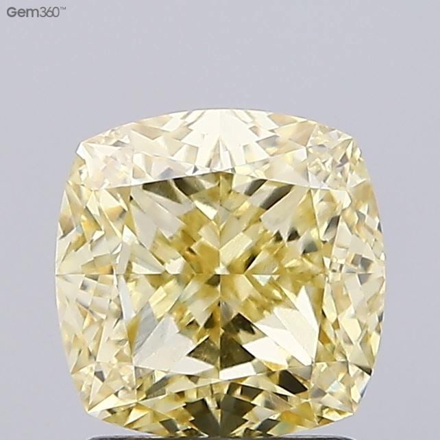 Loose Diamond - CUSHION BRILLIANT 2.16ct Fancy Yellow VS2: Loose Diamond - CUSHION BRILLIANT 2.16ct Fancy Yellow VS2 Source: This is a real non-mined Diamond that has been grown in a lab Shape: CUSHION BRILLIANT Carats: 2.16 Color: Fancy Yellow Certification: