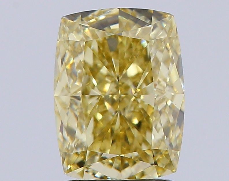 Loose Diamond - CUSHION BRILLIANT 2.26ct Fancy Intense Yellow VS1: Loose Diamond - CUSHION BRILLIANT 2.26ct Fancy Intense Yellow VS1 Source: This is a real non-mined Diamond that has been grown in a lab Shape: CUSHION BRILLIANT Carats: 2.26 Color: Fancy Intense Yello