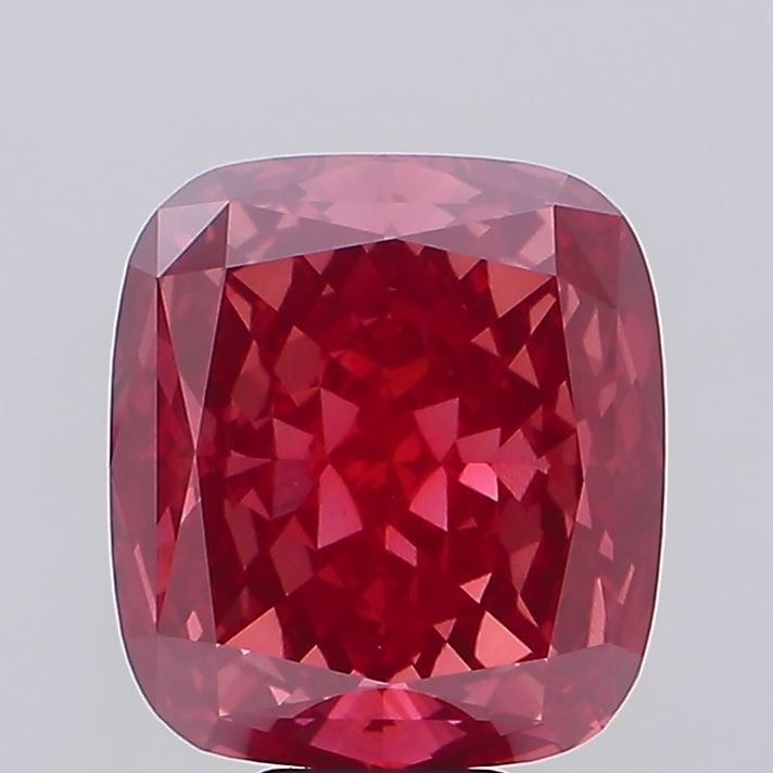 Loose Diamond - CUSHION MODIFIED 11.08ct Fancy Vivid Red VS1: Loose Diamond - CUSHION MODIFIED 11.08ct Fancy Vivid Red VS1 Source: This is a real non-mined Diamond that has been grown in a lab Shape: CUSHION MODIFIED Carats: 11.08 Color: Fancy Vivid Red Certific