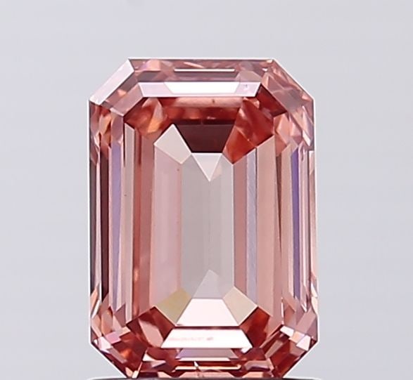 Loose Diamond - EMERALD 1.6ct Fancy Vivid Brownish Pink SI1: Loose Diamond - EMERALD 1.6ct Fancy Vivid Brownish Pink SI1 Source: This is a real non-mined Diamond that has been grown in a lab Shape: EMERALD Carats: 1.6 Color: Fancy Vivid Brownish Pink Certificat