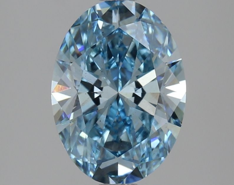 Loose Diamond - OVAL 2.15ct Fancy Vivid Blue VS2: Loose Diamond - OVAL 2.15ct Fancy Vivid Blue VS2 Source: This is a real non-mined Diamond that has been grown in a lab Shape: OVAL Carats: 2.15 Color: Fancy Vivid Blue Certification: IGI Video: