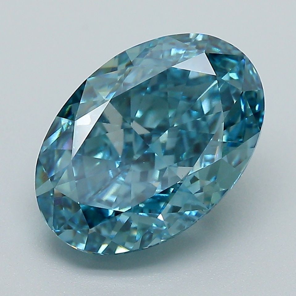Loose Diamond - OVAL 4.24ct Fancy Vivid Blue VVS2: Loose Diamond - OVAL 4.24ct Fancy Vivid Blue VVS2 Source: This is a real non-mined Diamond that has been grown in a lab Shape: OVAL Carats: 4.24 Color: Fancy Vivid Blue Certification: IGI Video: