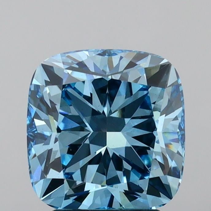 Loose Diamond - CUSHION BRILLIANT 3.03ct Fancy Vivid Blue VS1: Loose Diamond - CUSHION BRILLIANT 3.03ct Fancy Vivid Blue VS1 Source: This is a real non-mined Diamond that has been grown in a lab Shape: CUSHION BRILLIANT Carats: 3.03 Color: Fancy Vivid Blue Certif