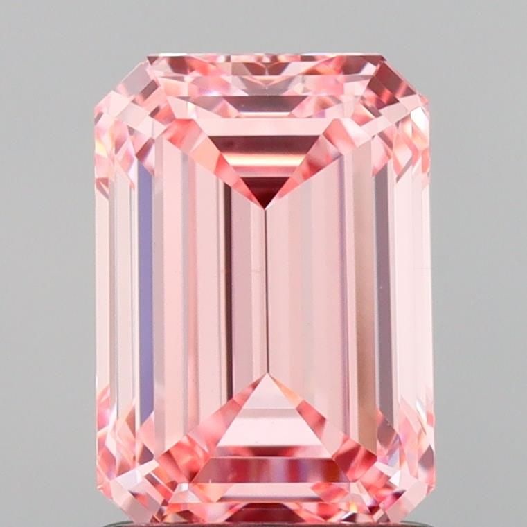 Loose Diamond - EMERALD 1.5ct Fancy Vivid Pink VVS2: Loose Diamond - EMERALD 1.5ct Fancy Vivid Pink VVS2 Source: This is a real non-mined Diamond that has been grown in a lab Shape: EMERALD Carats: 1.5 Color: Fancy Vivid Pink Certification: IGI Video: