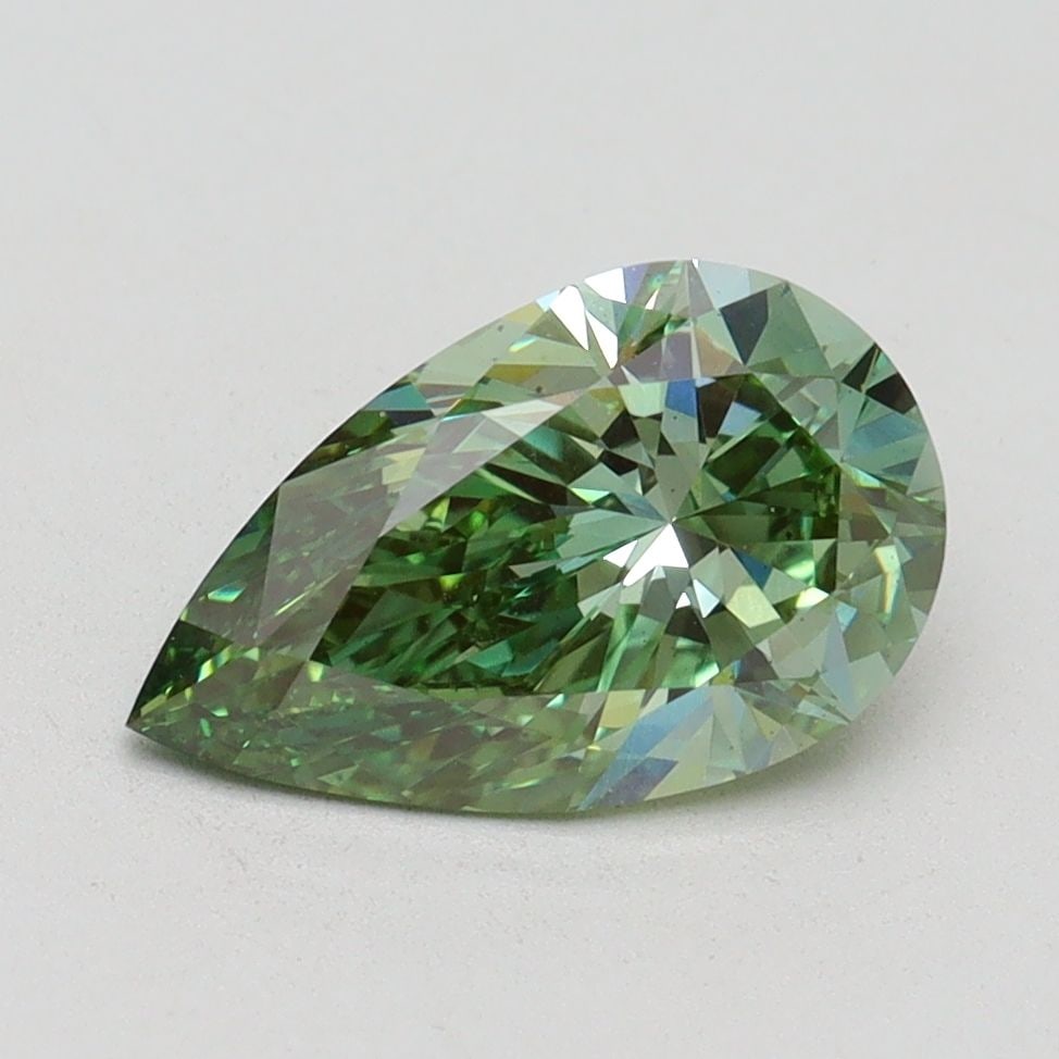 Loose Diamond - PEAR 1.64ct Fancy Vivid Green VS2: Loose Diamond - PEAR 1.64ct Fancy Vivid Green VS2 Source: This is a real non-mined Diamond that has been grown in a lab Shape: PEAR Carats: 1.64 Color: Fancy Vivid Green Certification: IGI Video:
