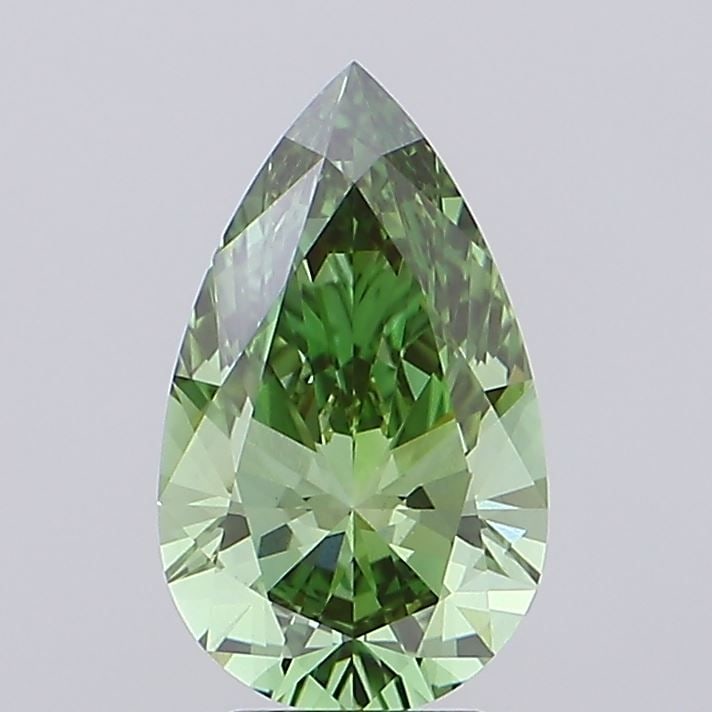 Loose Diamond - PEAR 3.58ct Fancy Vivid Green VS1: Loose Diamond - PEAR 3.58ct Fancy Vivid Green VS1 Source: This is a real non-mined Diamond that has been grown in a lab Shape: PEAR Carats: 3.58 Color: Fancy Vivid Green Certification: IGI Video: