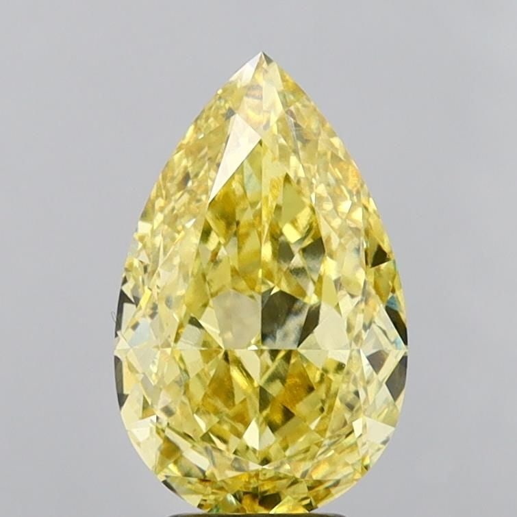 Loose Diamond - PEAR 5.06ct Fancy Intense Yellow VS2: Loose Diamond - PEAR 5.06ct Fancy Intense Yellow VS2 Source: This is a real non-mined Diamond that has been grown in a lab Shape: PEAR Carats: 5.06 Color: Fancy Intense Yellow Certification: IGI Video