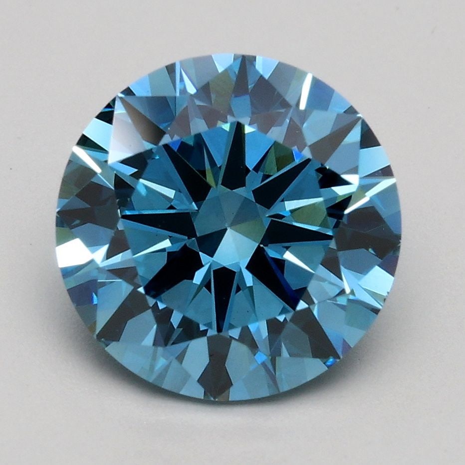 Loose Diamond - ROUND 2.14ct Fancy Vivid Blue VS1: Loose Diamond - ROUND 2.14ct Fancy Vivid Blue VS1 Source: This is a real non-mined Diamond that has been grown in a lab Shape: ROUND Carats: 2.14 Color: Fancy Vivid Blue Certification: IGI Video: