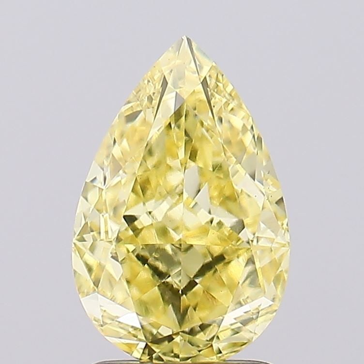 Loose Diamond - PEAR 2.09ct Fancy Intense Yellow VVS2: Loose Diamond - PEAR 2.09ct Fancy Intense Yellow VVS2 Source: This is a real non-mined Diamond that has been grown in a lab Shape: PEAR Carats: 2.09 Color: Fancy Intense Yellow Certification: IGI Vide