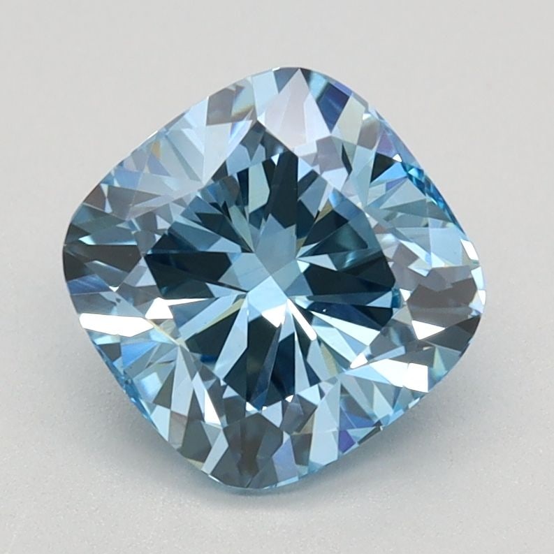 Loose Diamond - CUSHION BRILLIANT 1.58ct Fancy Vivid Blue VS1: Loose Diamond - CUSHION BRILLIANT 1.58ct Fancy Vivid Blue VS1 Source: This is a real non-mined Diamond that has been grown in a lab Shape: CUSHION BRILLIANT Carats: 1.58 Color: Fancy Vivid Blue Certif