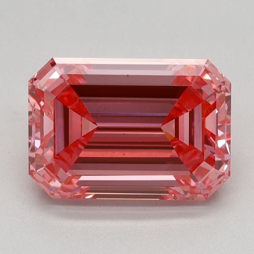 Loose Diamond - EMERALD 1.68ct Fancy Vivid Pink VS2: Loose Diamond - EMERALD 1.68ct Fancy Vivid Pink VS2 Source: This is a real non-mined Diamond that has been grown in a lab Shape: EMERALD Carats: 1.68 Color: Fancy Vivid Pink Certification: IGI Video: