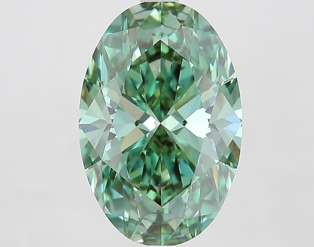 Loose Diamond - OVAL 4.05ct Fancy Vivid Green VS1: Loose Diamond - OVAL 4.05ct Fancy Vivid Green VS1 Source: This is a real non-mined Diamond that has been grown in a lab Shape: OVAL Carats: 4.05 Color: Fancy Vivid Green Certification: IGI Video: