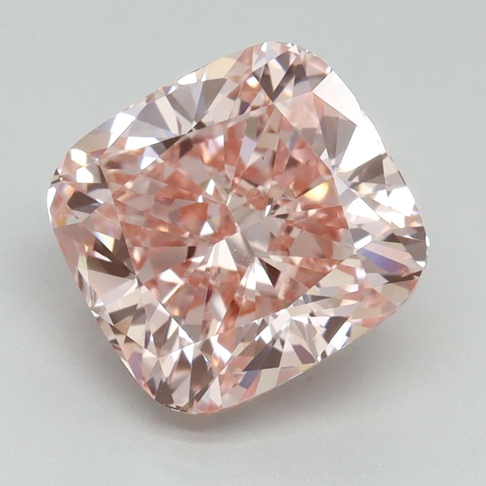 Loose Diamond - CUSHION BRILLIANT 4.02ct Fancy Vivid Pink VS1: Loose Diamond - CUSHION BRILLIANT 4.02ct Fancy Vivid Pink VS1 Source: This is a real non-mined Diamond that has been grown in a lab Shape: CUSHION BRILLIANT Carats: 4.02 Color: Fancy Vivid Pink Certif