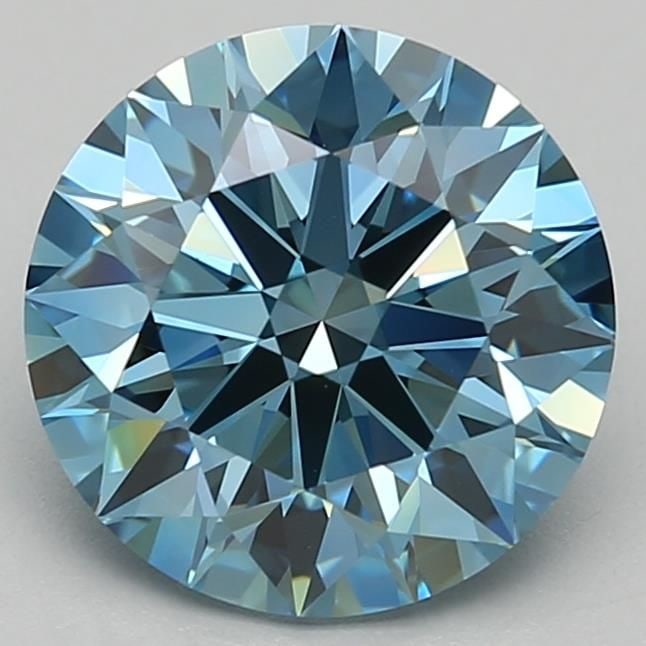 Ideal Loose Diamond - ROUND 2.35ct Fancy Vivid Blue VS2: Ideal Loose Diamond - ROUND 2.35ct Fancy Vivid Blue VS2 Source: This is a real non-mined Diamond that has been grown in a lab Shape: ROUND Carats: 2.35 Color: Fancy Vivid Blue Certification: IGI Video