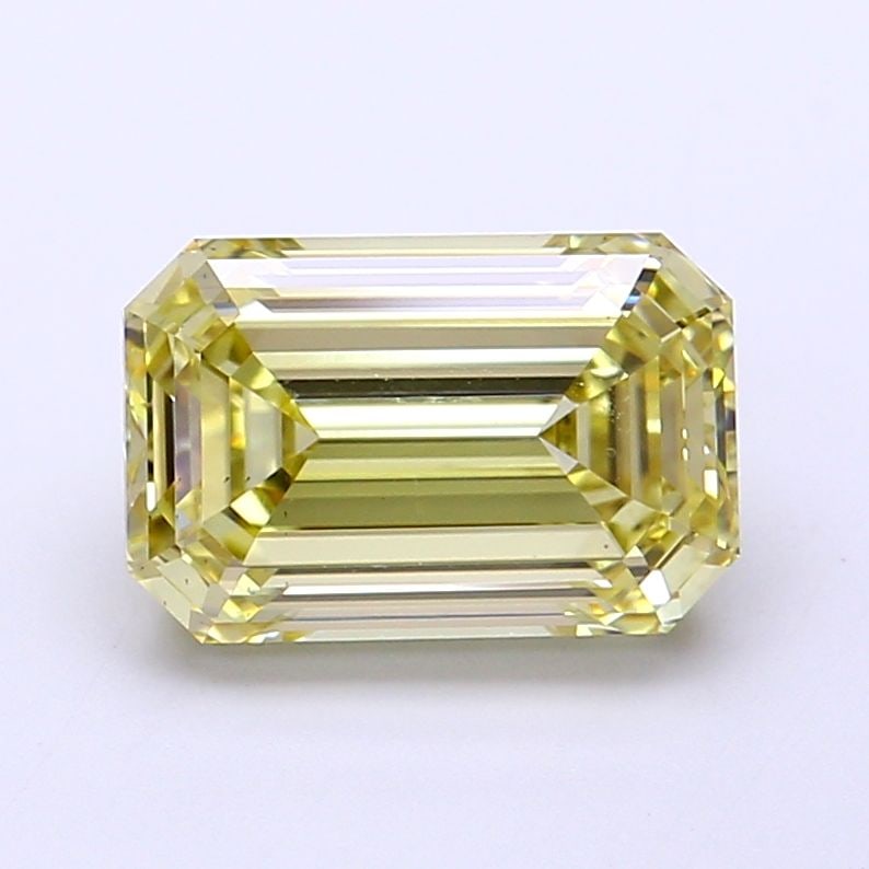 Loose Diamond - EMERALD 2.71ct Fancy Light Yellow VS2: Loose Diamond - EMERALD 2.71ct Fancy Light Yellow VS2 Source: This is a real non-mined Diamond that has been grown in a lab Shape: EMERALD Carats: 2.71 Color: Fancy Light Yellow Certification: IGI Vid