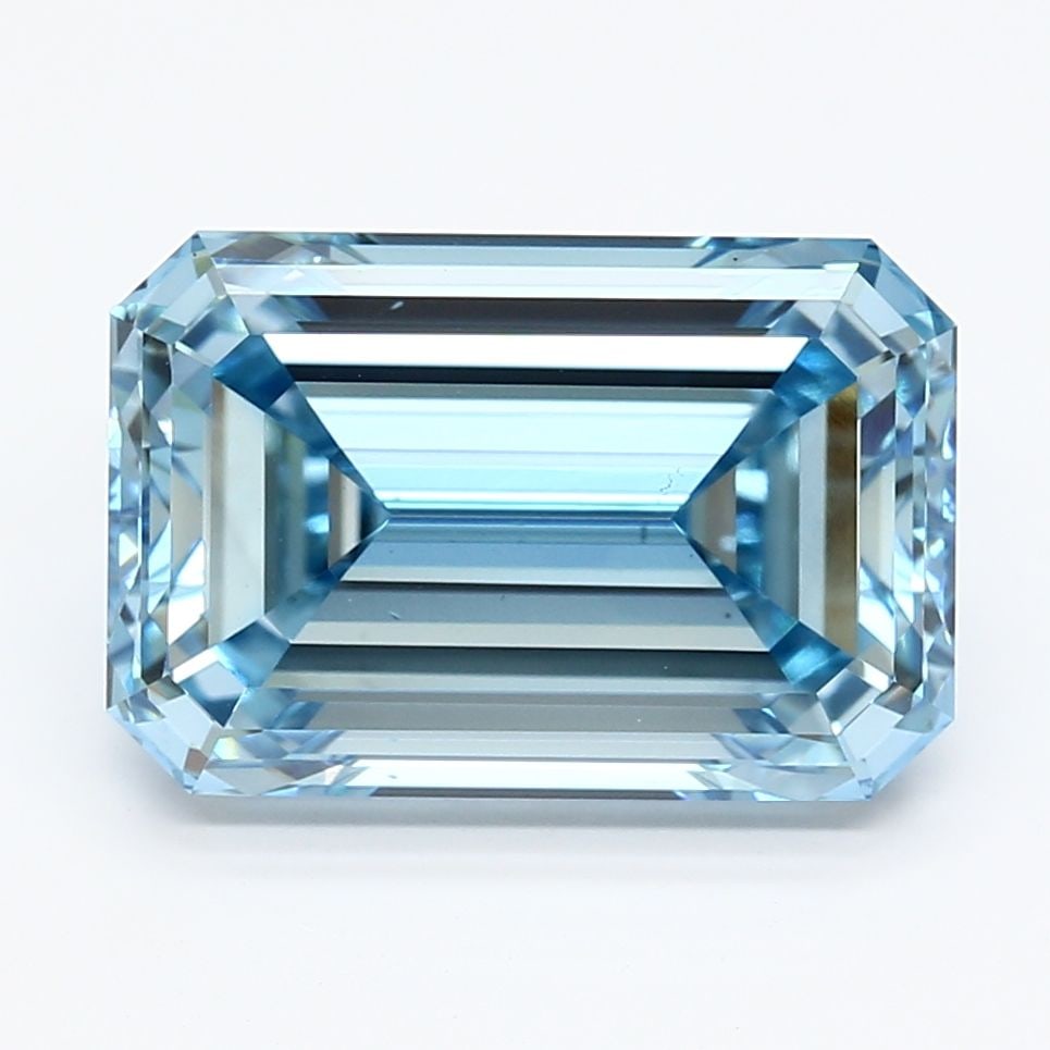 Loose Diamond - EMERALD 5.1ct Fancy Vivid Blue VS1: Loose Diamond - EMERALD 5.1ct Fancy Vivid Blue VS1 Source: This is a real non-mined Diamond that has been grown in a lab Shape: EMERALD Carats: 5.1 Color: Fancy Vivid Blue Certification: IGI Video: