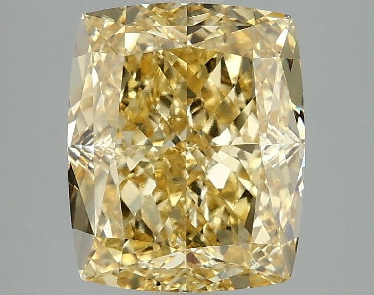 Loose Diamond - CUSHION MODIFIED 3.07ct Fancy Intense Yellow VVS2: Loose Diamond - CUSHION MODIFIED 3.07ct Fancy Intense Yellow VVS2 Source: This is a real non-mined Diamond that has been grown in a lab Shape: CUSHION MODIFIED Carats: 3.07 Color: Fancy Intense Yellow