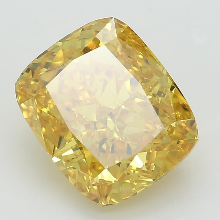 Loose Diamond - CUSHION BRILLIANT 1.73ct Fancy Vivid Orangey Yellow VS1: Loose Diamond - CUSHION BRILLIANT 1.73ct Fancy Vivid Orangey Yellow VS1 Source: This is a real non-mined Diamond that has been grown in a lab Shape: CUSHION BRILLIANT Carats: 1.73 Color: Fancy Vivid O