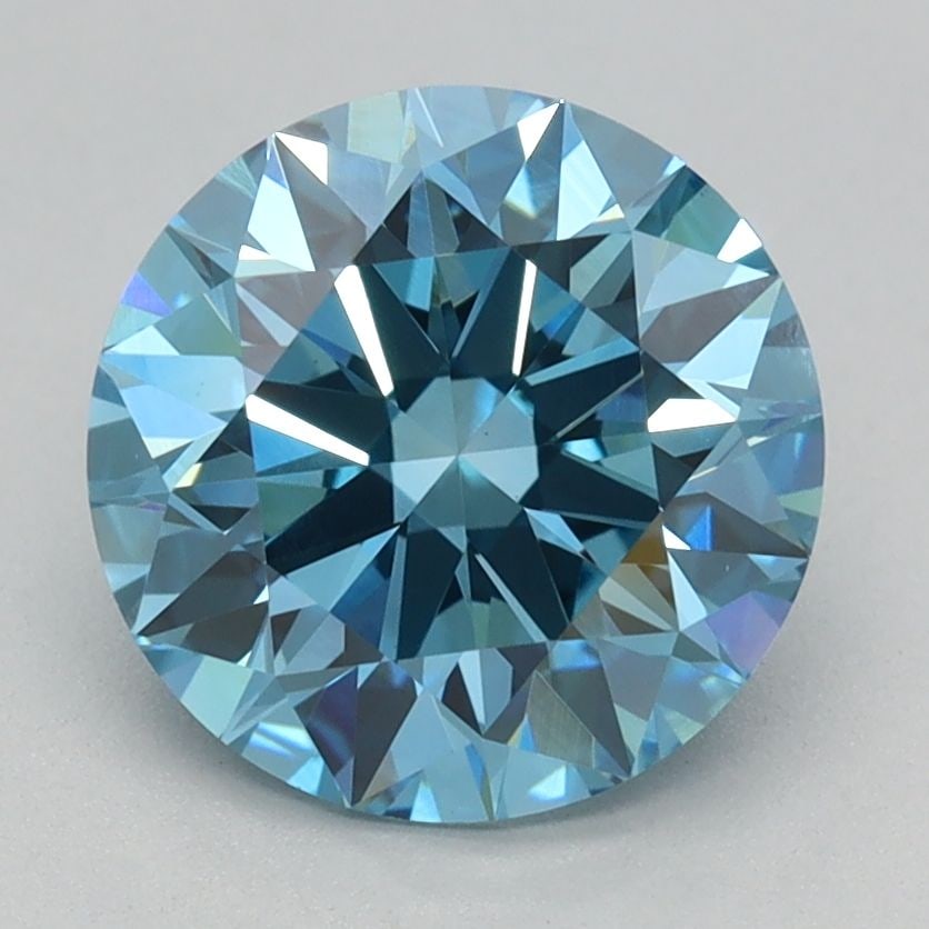 Ideal Loose Diamond - ROUND 1.81ct Fancy Vivid Blue VS1: Ideal Loose Diamond - ROUND 1.81ct Fancy Vivid Blue VS1 Source: This is a real non-mined Diamond that has been grown in a lab Shape: ROUND Carats: 1.81 Color: Fancy Vivid Blue Certification: IGI Video