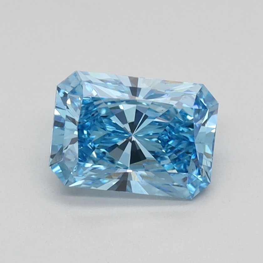 Loose Diamond - RADIANT 0.77ct Fancy Vivid Blue VS2: Loose Diamond - RADIANT 0.77ct Fancy Vivid Blue VS2 Source: This is a real non-mined Diamond that has been grown in a lab Shape: RADIANT Carats: 0.77 Color: Fancy Vivid Blue Certification: IGI Video: