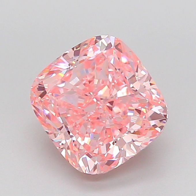 Loose Diamond - CUSHION MODIFIED 3.1ct Fancy Vivid Pink VS1: Loose Diamond - CUSHION MODIFIED 3.1ct Fancy Vivid Pink VS1 Source: This is a real non-mined Diamond that has been grown in a lab Shape: CUSHION MODIFIED Carats: 3.1 Color: Fancy Vivid Pink Certificat