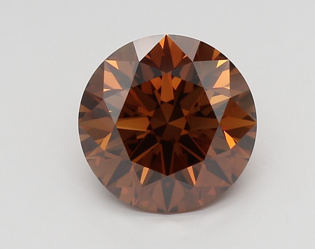 Loose Diamond - ROUND 3.5ct Fancy Vivid Brownish Orange VS1: Loose Diamond - ROUND 3.5ct Fancy Vivid Brownish Orange VS1 Source: This is a real non-mined Diamond that has been grown in a lab Shape: ROUND Carats: 3.5 Color: Fancy Vivid Brownish Orange Certificat