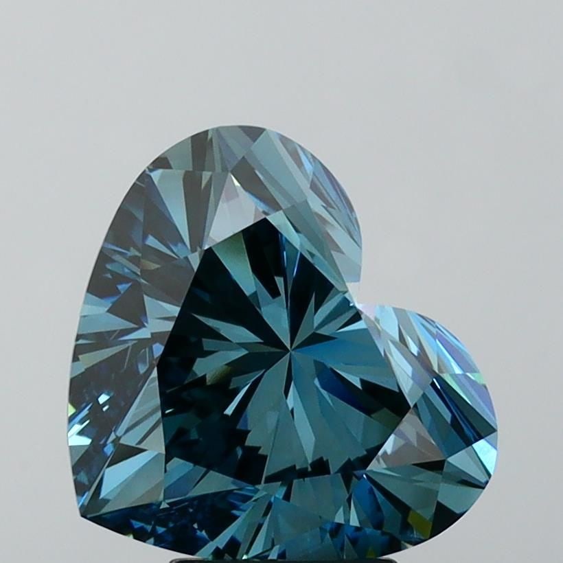Loose Diamond - HEART 5.02ct Fancy Deep Greenish Blue VVS2: Loose Diamond - HEART 5.02ct Fancy Deep Greenish Blue VVS2 Source: This is a real non-mined Diamond that has been grown in a lab Shape: HEART Carats: 5.02 Color: Fancy Deep Greenish Blue Certification