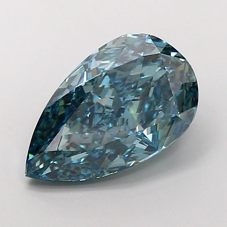 Loose Diamond - PEAR 5.06ct Fancy Vivid Green Blue VVS2: Loose Diamond - PEAR 5.06ct Fancy Vivid Green Blue VVS2 Source: This is a real non-mined Diamond that has been grown in a lab Shape: PEAR Carats: 5.06 Color: Fancy Vivid Green Blue Certification: IGI 