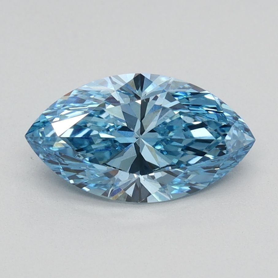 Loose Diamond - MARQUISE 0.87ct Fancy Vivid Blue VS1: Loose Diamond - MARQUISE 0.87ct Fancy Vivid Blue VS1 Source: This is a real non-mined Diamond that has been grown in a lab Shape: MARQUISE Carats: 0.87 Color: Fancy Vivid Blue Certification: IGI Video
