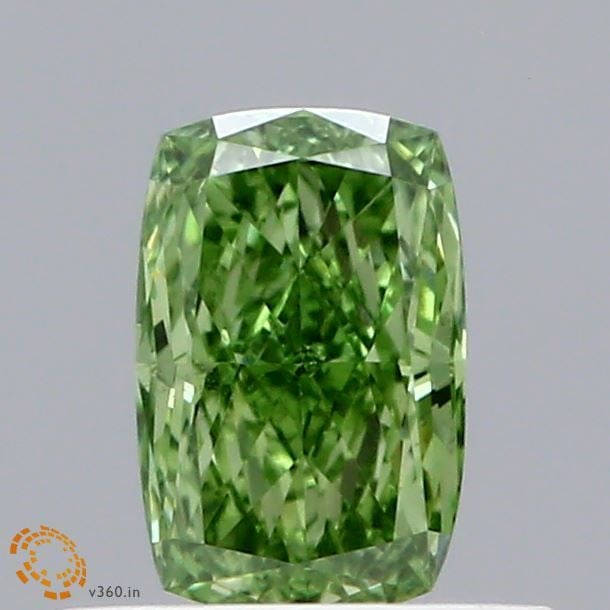 Loose Diamond - CUSHION BRILLIANT 0.46ct Fancy Vivid Green VS2: Loose Diamond - CUSHION BRILLIANT 0.46ct Fancy Vivid Green VS2 Source: This is a real non-mined Diamond that has been grown in a lab Shape: CUSHION BRILLIANT Carats: 0.46 Color: Fancy Vivid Green Cert