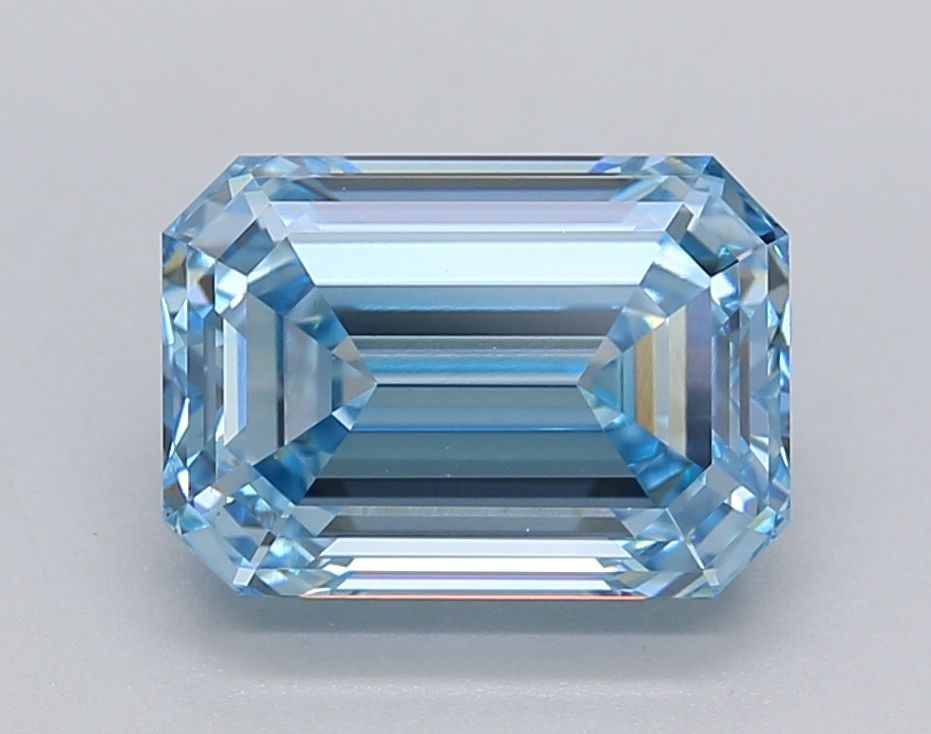 Loose Diamond - EMERALD 2.89ct Fancy Blue VS1: Loose Diamond - EMERALD 2.89ct Fancy Blue VS1 Source: This is a real non-mined Diamond that has been grown in a lab Shape: EMERALD Carats: 2.89 Color: Fancy Blue Certification: IGI Video:
