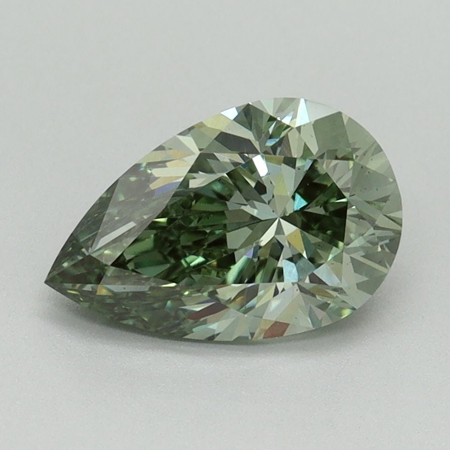 Loose Diamond - PEAR 1.53ct Fancy Vivid Green VS2: Loose Diamond - PEAR 1.53ct Fancy Vivid Green VS2 Source: This is a real non-mined Diamond that has been grown in a lab Shape: PEAR Carats: 1.53 Color: Fancy Vivid Green Certification: IGI Video:
