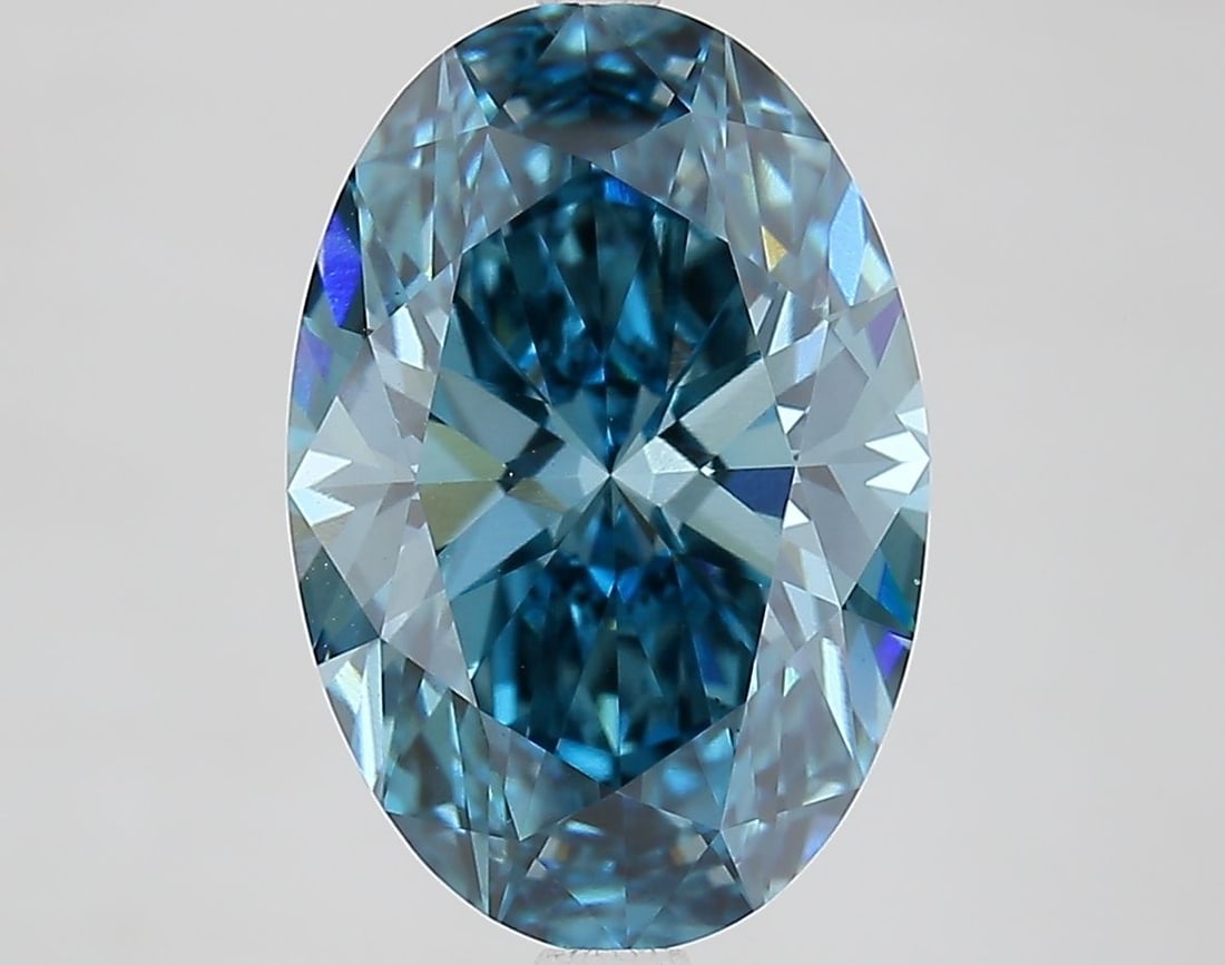 Loose Diamond - OVAL 4.4ct Fancy Vivid Blue VS1: Loose Diamond - OVAL 4.4ct Fancy Vivid Blue VS1 Source: This is a real non-mined Diamond that has been grown in a lab Shape: OVAL Carats: 4.4 Color: Fancy Vivid Blue Certification: IGI Video: