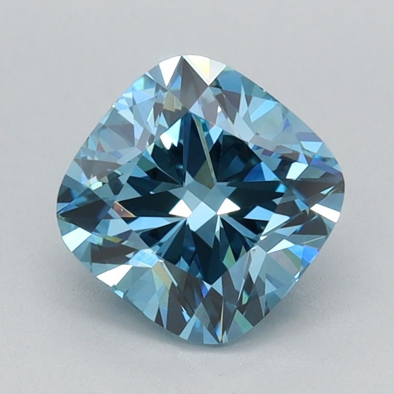 Loose Diamond - CUSHION BRILLIANT 1.06ct Fancy Vivid Blue VVS2: Loose Diamond - CUSHION BRILLIANT 1.06ct Fancy Vivid Blue VVS2 Source: This is a real non-mined Diamond that has been grown in a lab Shape: CUSHION BRILLIANT Carats: 1.06 Color: Fancy Vivid Blue Certi