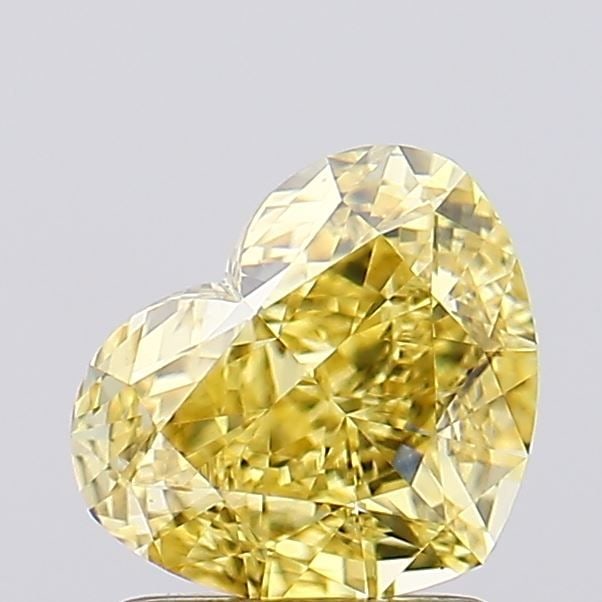 Loose Diamond - HEART 1.66ct Fancy Intense Yellow VS2: Loose Diamond - HEART 1.66ct Fancy Intense Yellow VS2 Source: This is a real non-mined Diamond that has been grown in a lab Shape: HEART Carats: 1.66 Color: Fancy Intense Yellow Certification: IGI Vid