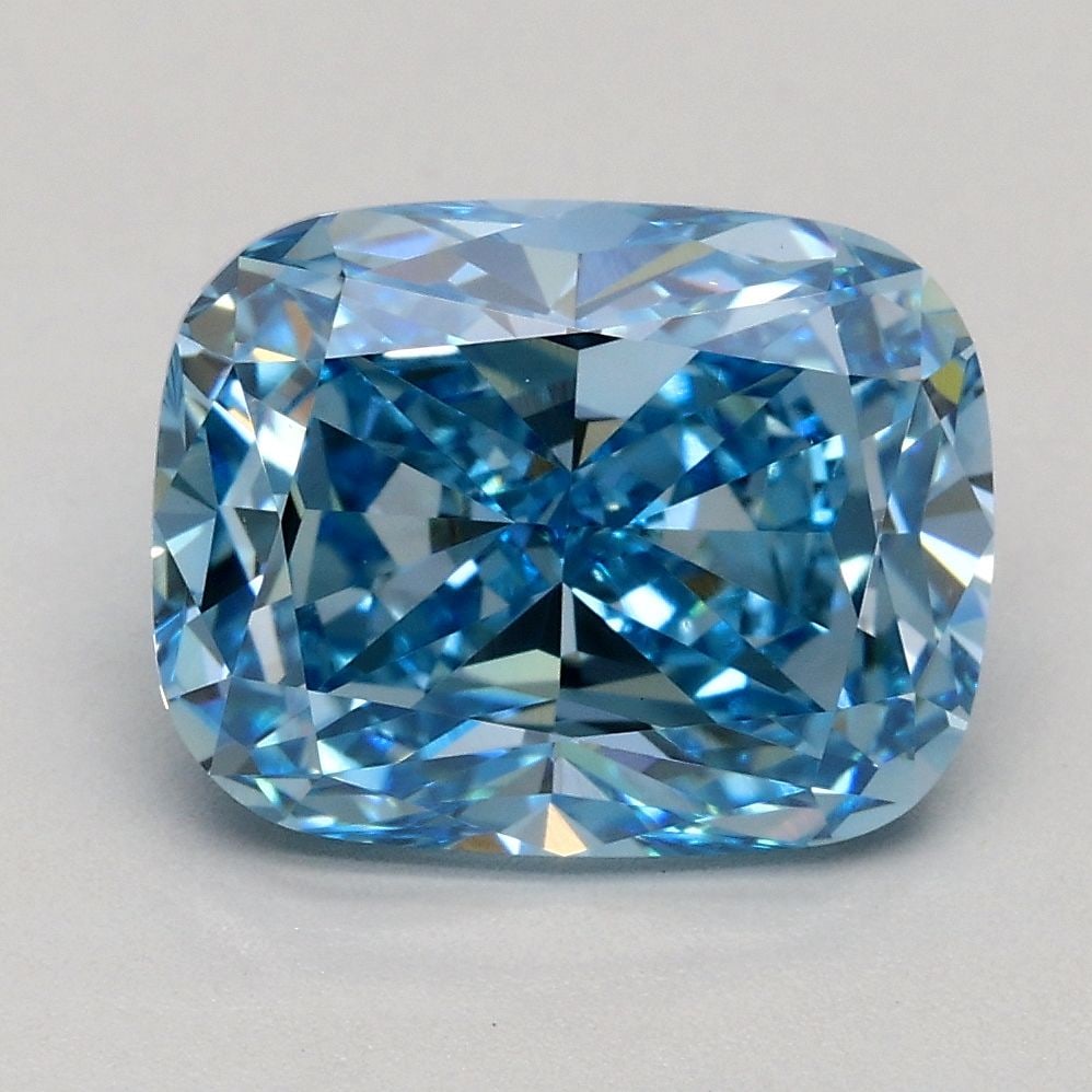 Loose Diamond - CUSHION MODIFIED 2.5ct Fancy Vivid Blue VS1: Loose Diamond - CUSHION MODIFIED 2.5ct Fancy Vivid Blue VS1 Source: This is a real non-mined Diamond that has been grown in a lab Shape: CUSHION MODIFIED Carats: 2.5 Color: Fancy Vivid Blue Certificat