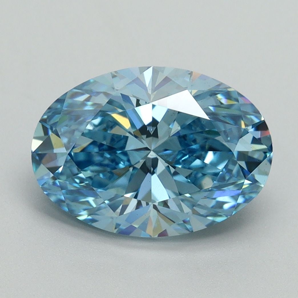 Loose Diamond - OVAL 3.1ct Fancy Vivid Blue VS2: Loose Diamond - OVAL 3.1ct Fancy Vivid Blue VS2 Source: This is a real non-mined Diamond that has been grown in a lab Shape: OVAL Carats: 3.1 Color: Fancy Vivid Blue Certification: IGI Video: