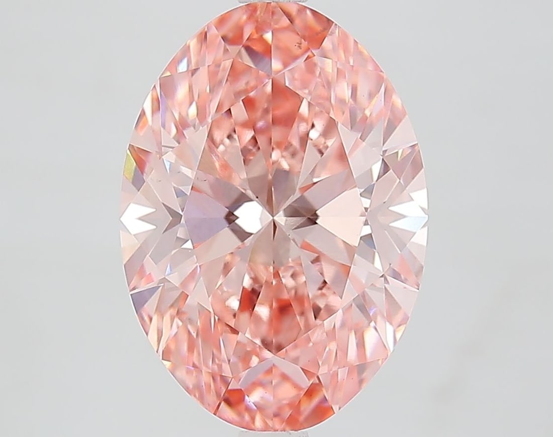 Loose Diamond - OVAL 4.5ct Fancy Vivid Pink VS1: Loose Diamond - OVAL 4.5ct Fancy Vivid Pink VS1 Source: This is a real non-mined Diamond that has been grown in a lab Shape: OVAL Carats: 4.5 Color: Fancy Vivid Pink Certification: IGI Video: