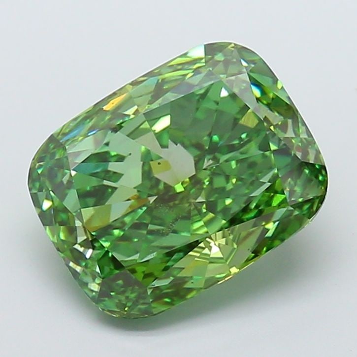 Loose Diamond - CUSHION MODIFIED 9.58ct Fancy Vivid Green VS2: Loose Diamond - CUSHION MODIFIED 9.58ct Fancy Vivid Green VS2 Source: This is a real non-mined Diamond that has been grown in a lab Shape: CUSHION MODIFIED Carats: 9.58 Color: Fancy Vivid Green Certif
