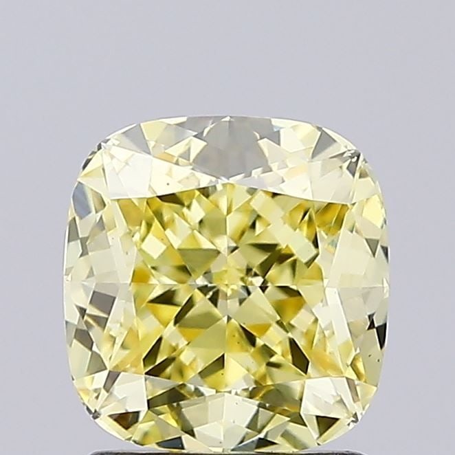 Loose Diamond - CUSHION MODIFIED 1.67ct Fancy Intense Yellow VS1: Loose Diamond - CUSHION MODIFIED 1.67ct Fancy Intense Yellow VS1 Source: This is a real non-mined Diamond that has been grown in a lab Shape: CUSHION MODIFIED Carats: 1.67 Color: Fancy Intense Yellow 