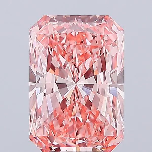 Loose Diamond - RADIANT 5.19ct Fancy Vivid Pink VS1: Loose Diamond - RADIANT 5.19ct Fancy Vivid Pink VS1 Source: This is a real non-mined Diamond that has been grown in a lab Shape: RADIANT Carats: 5.19 Color: Fancy Vivid Pink Certification: IGI Video: