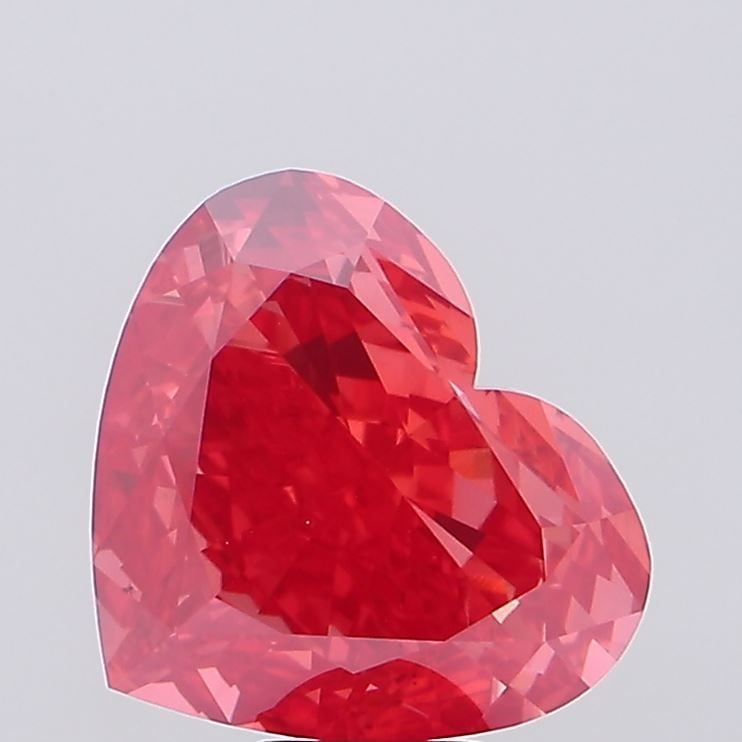 Loose Diamond - HEART 10.1ct Fancy Vivid Red VS2: Loose Diamond - HEART 10.1ct Fancy Vivid Red VS2 Source: This is a real non-mined Diamond that has been grown in a lab Shape: HEART Carats: 10.1 Color: Fancy Vivid Red Certification: IGI Video:
