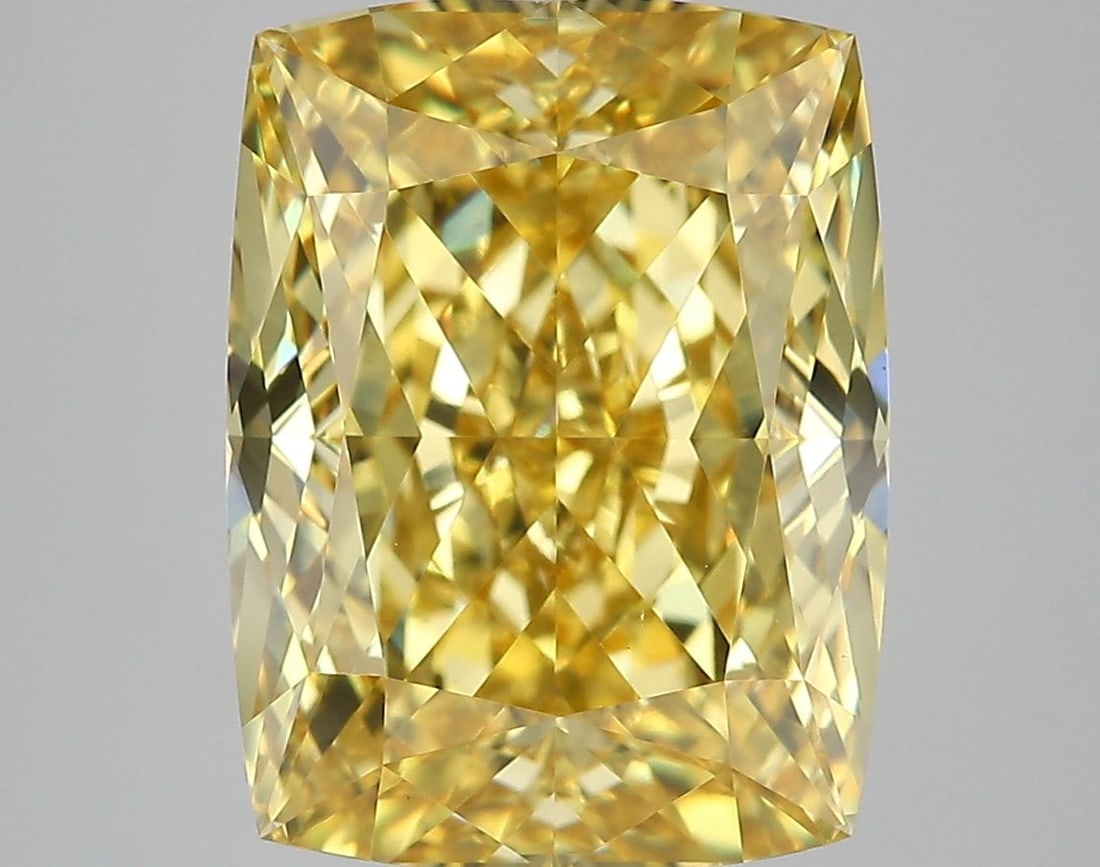 Loose Diamond - CUSHION MODIFIED 9.05ct Fancy Vivid Yellow VVS2: Loose Diamond - CUSHION MODIFIED 9.05ct Fancy Vivid Yellow VVS2 Source: This is a real non-mined Diamond that has been grown in a lab Shape: CUSHION MODIFIED Carats: 9.05 Color: Fancy Vivid Yellow Cer