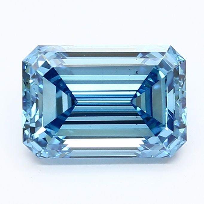 Loose Diamond - EMERALD 2.68ct Fancy Vivid Blue VS2: Loose Diamond - EMERALD 2.68ct Fancy Vivid Blue VS2 Source: This is a real non-mined Diamond that has been grown in a lab Shape: EMERALD Carats: 2.68 Color: Fancy Vivid Blue Certification: IGI Video: