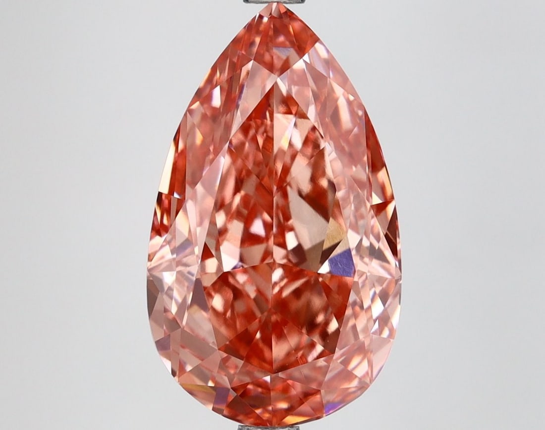 Loose Diamond - PEAR 5.09ct Fancy Vivid Pink VS1: Loose Diamond - PEAR 5.09ct Fancy Vivid Pink VS1 Source: This is a real non-mined Diamond that has been grown in a lab Shape: PEAR Carats: 5.09 Color: Fancy Vivid Pink Certification: IGI Video: