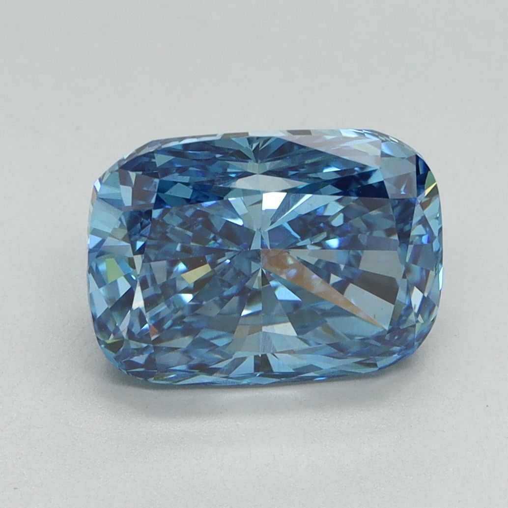 Loose Diamond - CUSHION BRILLIANT 3.02ct Fancy Vivid Blue VS1: Loose Diamond - CUSHION BRILLIANT 3.02ct Fancy Vivid Blue VS1 Source: This is a real non-mined Diamond that has been grown in a lab Shape: CUSHION BRILLIANT Carats: 3.02 Color: Fancy Vivid Blue Certif