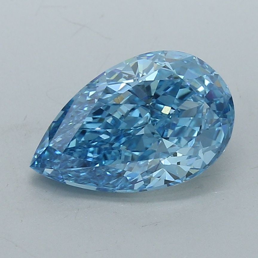 Loose Diamond - PEAR 4.03ct Fancy Vivid Blue VS1: Loose Diamond - PEAR 4.03ct Fancy Vivid Blue VS1 Source: This is a real non-mined Diamond that has been grown in a lab Shape: PEAR Carats: 4.03 Color: Fancy Vivid Blue Certification: IGI Video: