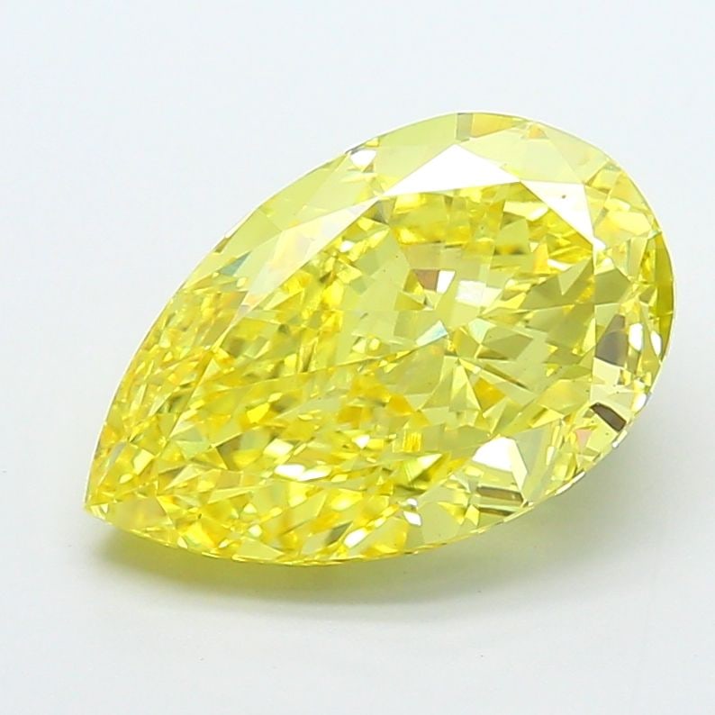 Loose Diamond - PEAR 7.07ct Fancy Vivid Yellow VS1: Loose Diamond - PEAR 7.07ct Fancy Vivid Yellow VS1 Source: This is a real non-mined Diamond that has been grown in a lab Shape: PEAR Carats: 7.07 Color: Fancy Vivid Yellow Certification: IGI Video: