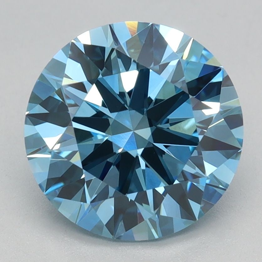 Ideal Loose Diamond - ROUND 2.05ct Fancy Vivid Blue VVS2: Ideal Loose Diamond - ROUND 2.05ct Fancy Vivid Blue VVS2 Source: This is a real non-mined Diamond that has been grown in a lab Shape: ROUND Carats: 2.05 Color: Fancy Vivid Blue Certification: IGI Vide